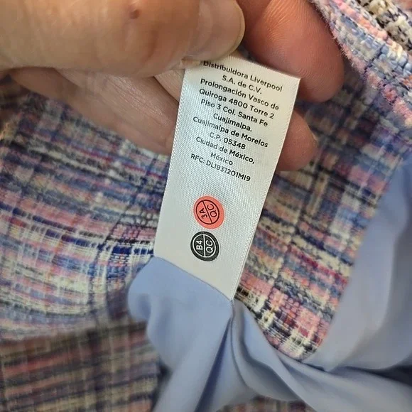 Talbots Pastel Tweed Double-Breasted Blazer in Pink, Blue, Lavender - Picture 10 of 15